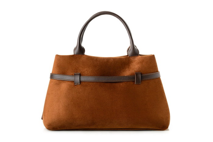 Vince Camuto Bolso Tote Suede Brown Piel de Polivinilo Marrón
